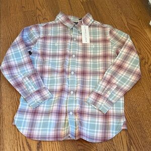 Janie and Jack boys Plaid button up Shirt size 7